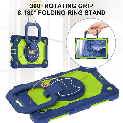 For Samsung Galaxy Tab A9 Kickstand Case PC+Silicone Tablet Cover with Shoulder Strap