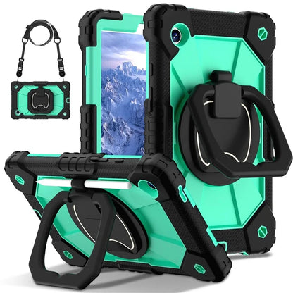 For Samsung Galaxy Tab A9 Kickstand Case PC+Silicone Tablet Cover with Shoulder Strap