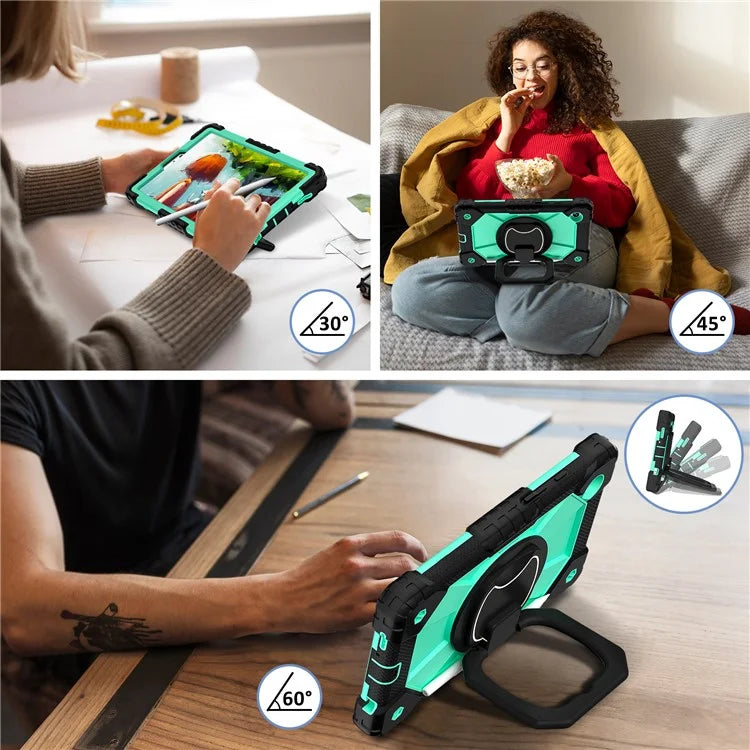 For Samsung Galaxy Tab A9 Kickstand Case PC+Silicone Tablet Cover with Shoulder Strap