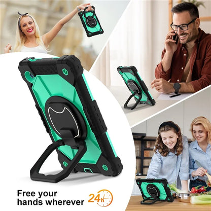 For Samsung Galaxy Tab A9 Kickstand Case PC+Silicone Tablet Cover with Shoulder Strap