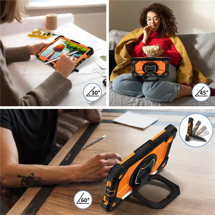 For Samsung Galaxy Tab A9 Kickstand Case PC+Silicone Tablet Cover with Shoulder Strap