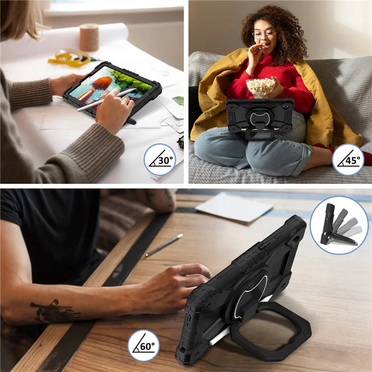 For Samsung Galaxy Tab A9 Kickstand Case PC+Silicone Tablet Cover with Shoulder Strap