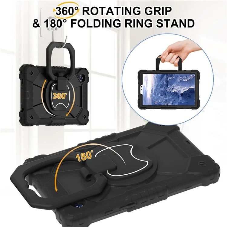 For Samsung Galaxy Tab A9 Kickstand Case PC+Silicone Tablet Cover with Shoulder Strap