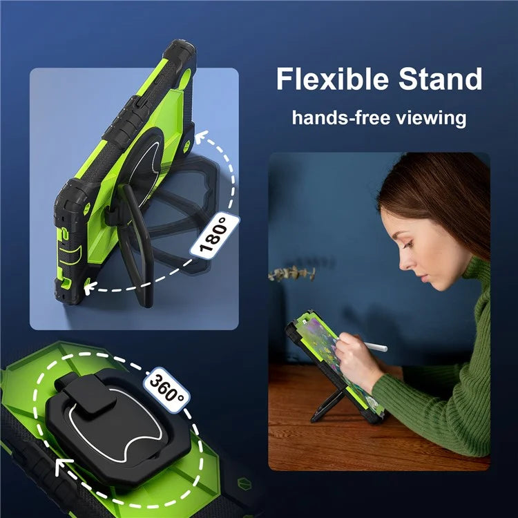 For Samsung Galaxy Tab A9 Kickstand Case PC+Silicone Tablet Cover with Shoulder Strap