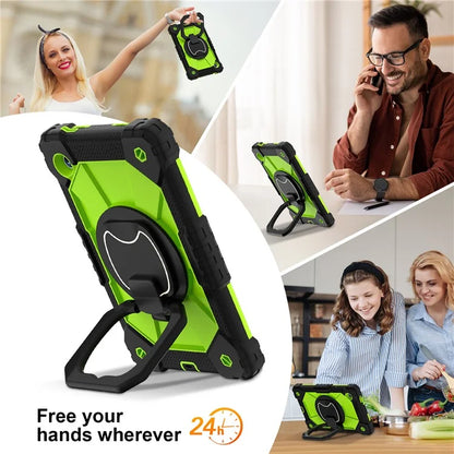 For Samsung Galaxy Tab A9 Kickstand Case PC+Silicone Tablet Cover with Shoulder Strap