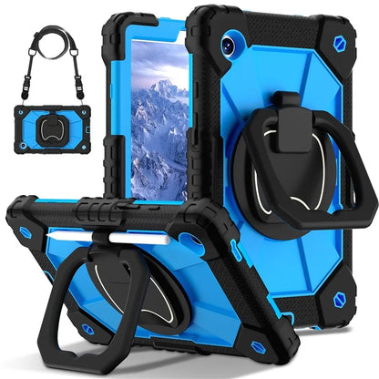 For Samsung Galaxy Tab A9 Kickstand Case PC+Silicone Tablet Cover with Shoulder Strap