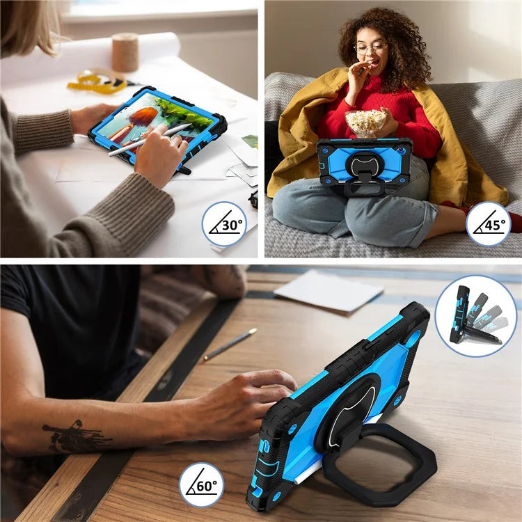 For Samsung Galaxy Tab A9 Kickstand Case PC+Silicone Tablet Cover with Shoulder Strap