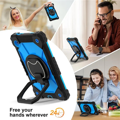 For Samsung Galaxy Tab A9 Kickstand Case PC+Silicone Tablet Cover with Shoulder Strap