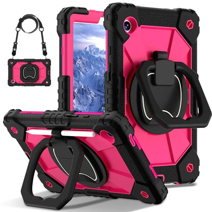 For Samsung Galaxy Tab A9 Kickstand Case PC+Silicone Tablet Cover with Shoulder Strap