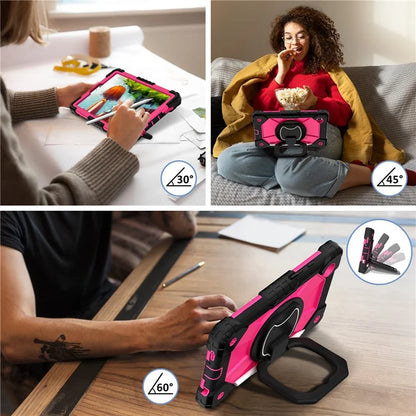 For Samsung Galaxy Tab A9 Kickstand Case PC+Silicone Tablet Cover with Shoulder Strap