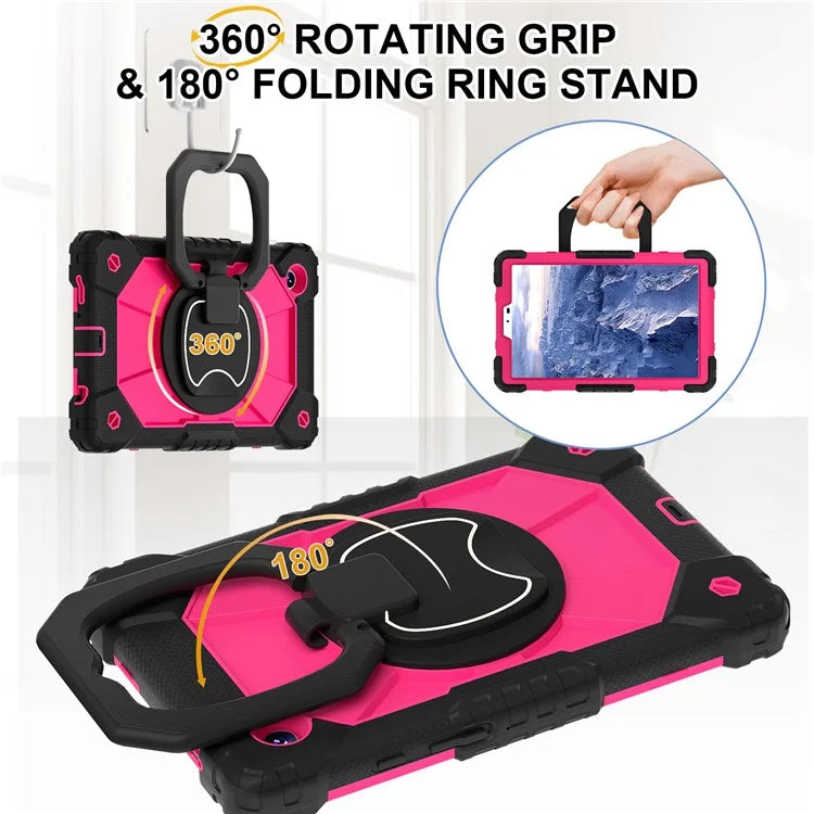 For Samsung Galaxy Tab A9 Kickstand Case PC+Silicone Tablet Cover with Shoulder Strap