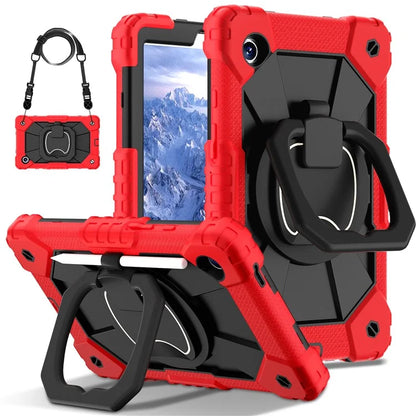 For Samsung Galaxy Tab A9 Kickstand Case PC+Silicone Tablet Cover with Shoulder Strap