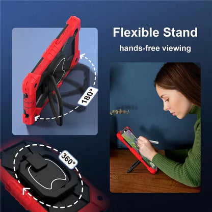 For Samsung Galaxy Tab A9 Kickstand Case PC+Silicone Tablet Cover with Shoulder Strap