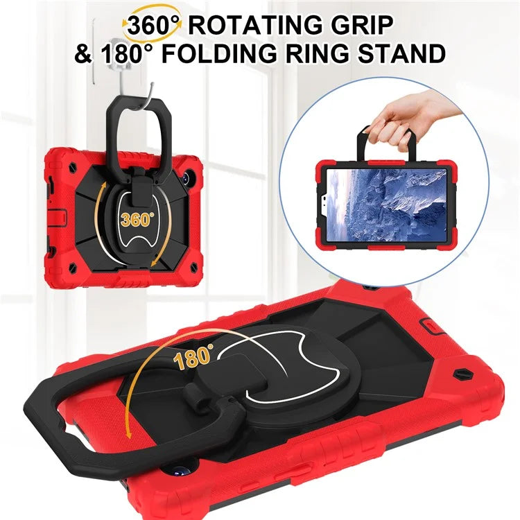 For Samsung Galaxy Tab A9 Kickstand Case PC+Silicone Tablet Cover with Shoulder Strap