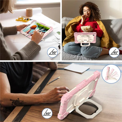 For Samsung Galaxy Tab A9 Kickstand Case PC+Silicone Tablet Cover with Shoulder Strap