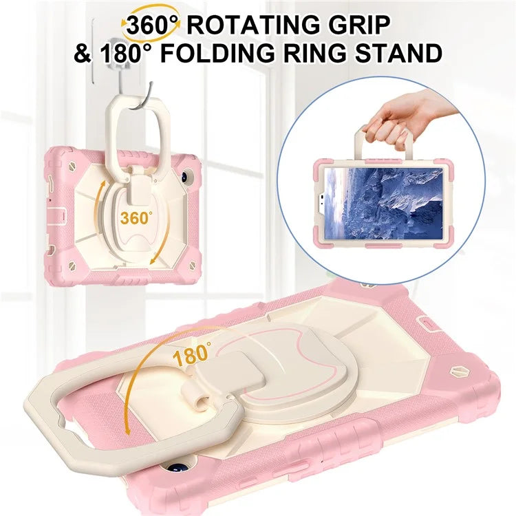For Samsung Galaxy Tab A9 Kickstand Case PC+Silicone Tablet Cover with Shoulder Strap