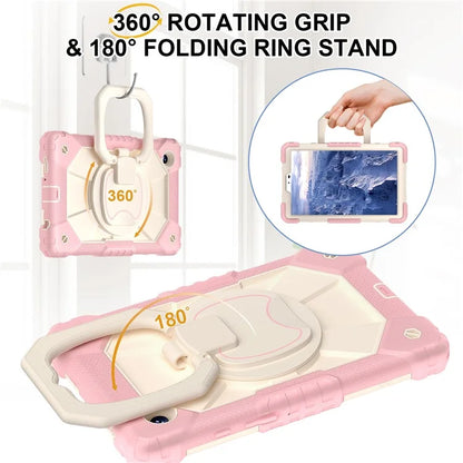 For Samsung Galaxy Tab A9 Kickstand Case PC+Silicone Tablet Cover with Shoulder Strap