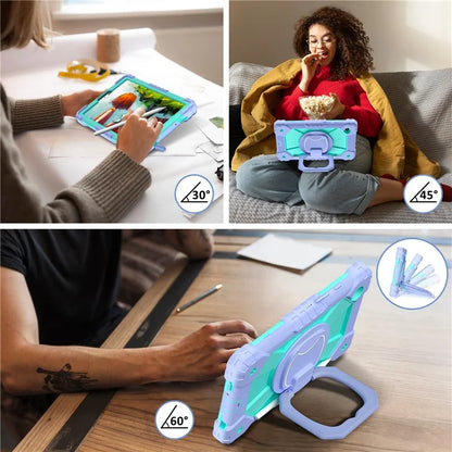 For Samsung Galaxy Tab A9 Kickstand Case PC+Silicone Tablet Cover with Shoulder Strap