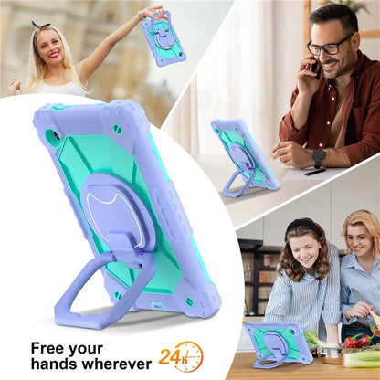 For Samsung Galaxy Tab A9 Kickstand Case PC+Silicone Tablet Cover with Shoulder Strap