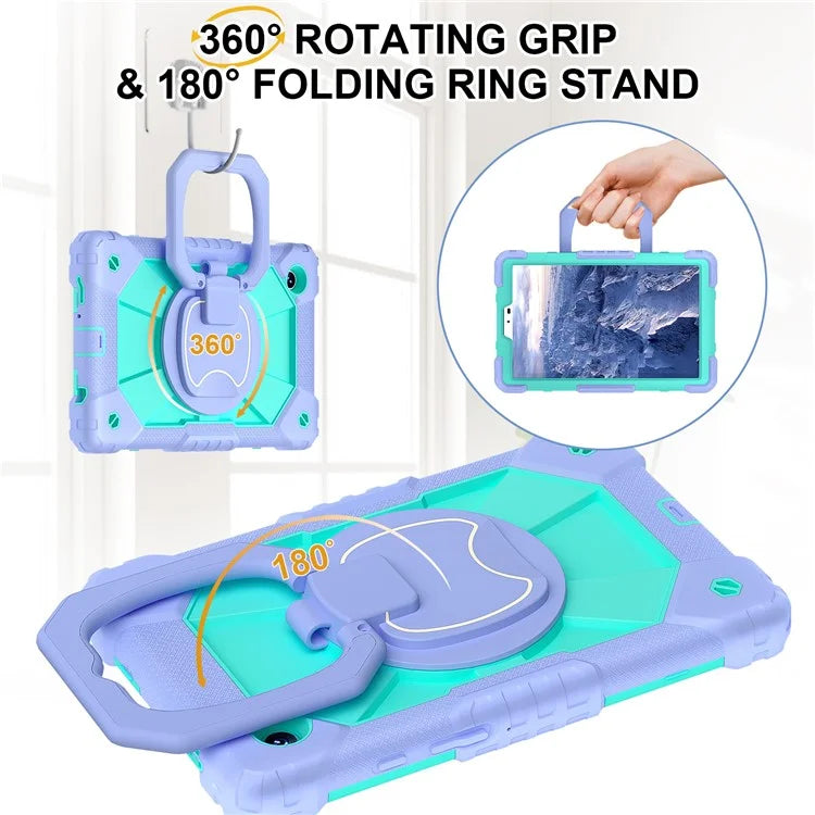 For Samsung Galaxy Tab A9 Kickstand Case PC+Silicone Tablet Cover with Shoulder Strap