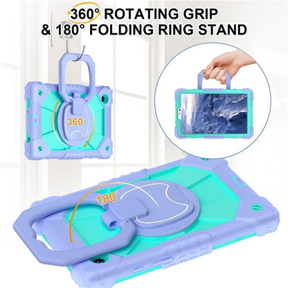 For Samsung Galaxy Tab A9 Kickstand Case PC+Silicone Tablet Cover with Shoulder Strap