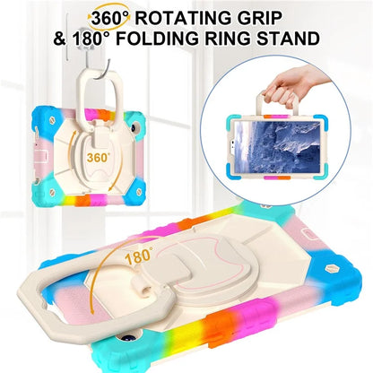 For Samsung Galaxy Tab A9 Kickstand Case PC+Silicone Tablet Cover with Shoulder Strap