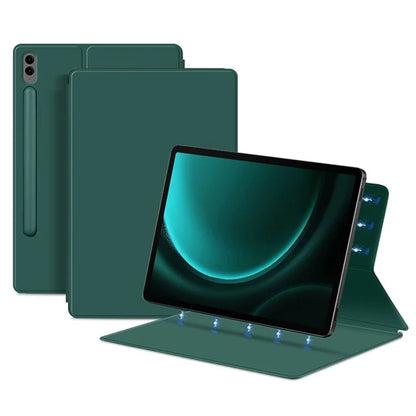 For Samsung Galaxy Tab S9 FE+ Leather Case Stand Magnetic Tablet Cover with Auto Sleep / Wake