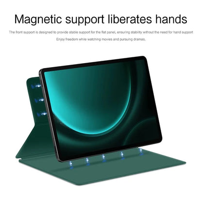 For Samsung Galaxy Tab S9 FE+ Leather Case Stand Magnetic Tablet Cover with Auto Sleep / Wake