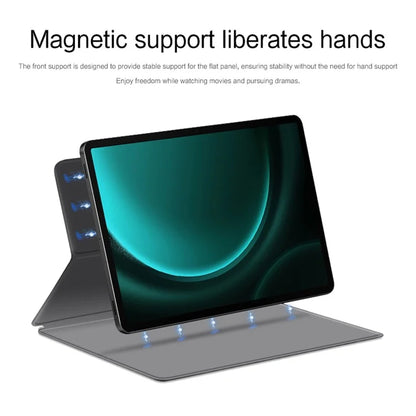For Samsung Galaxy Tab S9 FE+ Leather Case Stand Magnetic Tablet Cover with Auto Sleep / Wake