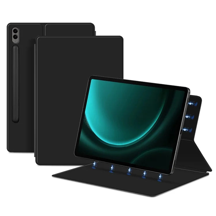 For Samsung Galaxy Tab S9 FE+ Leather Case Stand Magnetic Tablet Cover with Auto Sleep / Wake