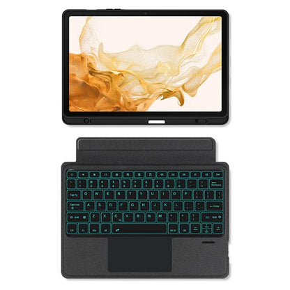 For Samsung Galaxy Tab S8+ Case PU Leather Stand Cover with Detachable Backlight Bluetooth Keyboard
