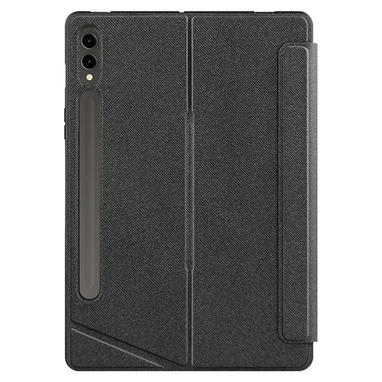 For Samsung Galaxy Tab S8+ Case PU Leather Stand Cover with Detachable Backlight Bluetooth Keyboard