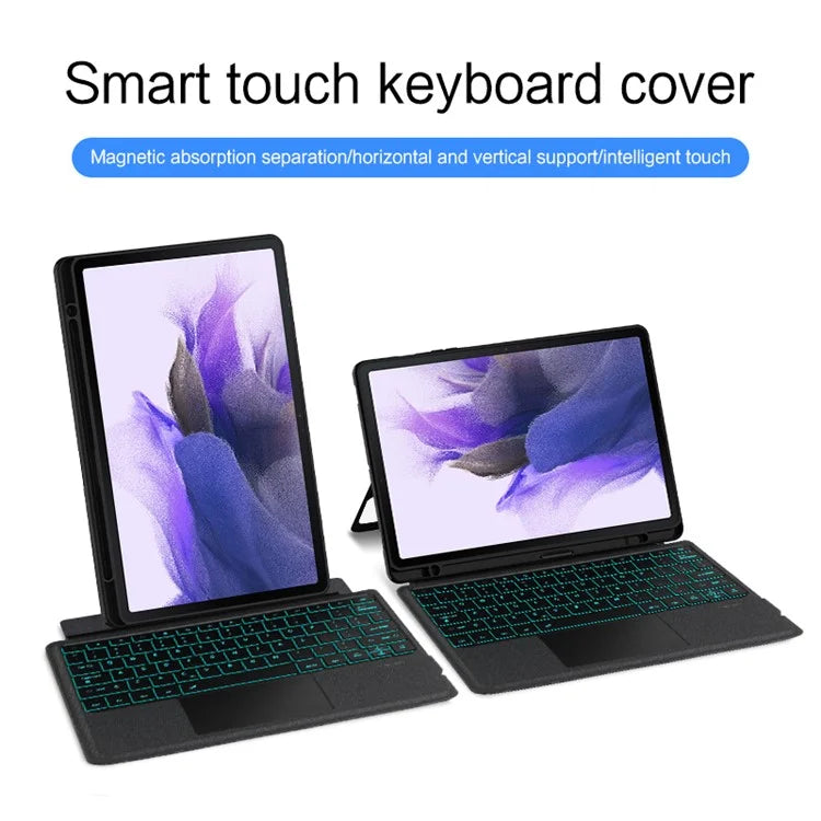 For Samsung Galaxy Tab S7 FE Case Folio Cover with Backlight Detachable Wireless Bluetooth Keyboard