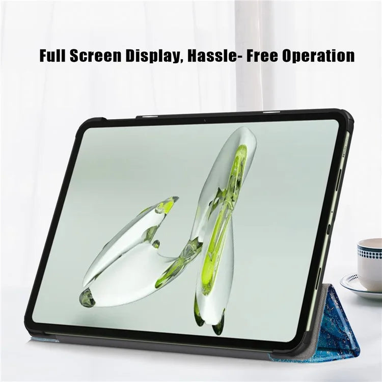 For OnePlus Pad Go / Oppo Pad Air 2 Smart Cover Full-Body Tri-fold Stand Pattern Tablet Case