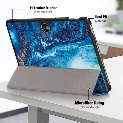 For OnePlus Pad Go / Oppo Pad Air 2 Smart Cover Full-Body Tri-fold Stand Pattern Tablet Case