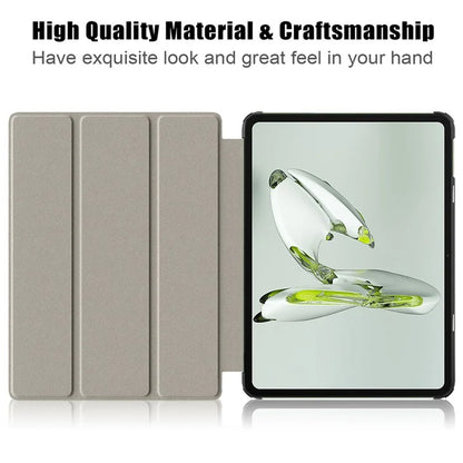 For OnePlus Pad Go / Oppo Pad Air 2 Smart Cover Full-Body Tri-fold Stand Pattern Tablet Case