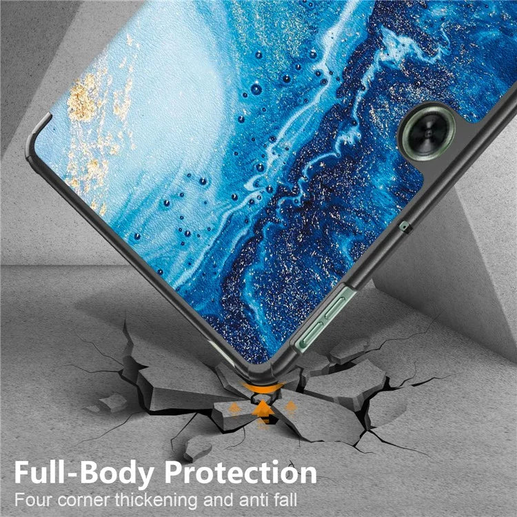 For OnePlus Pad Go / Oppo Pad Air 2 Smart Cover Full-Body Tri-fold Stand Pattern Tablet Case