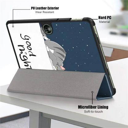 For OnePlus Pad Go / Oppo Pad Air 2 / Pad Neo Smart Cover Full-Body Tri-fold Stand Pattern Tablet Case