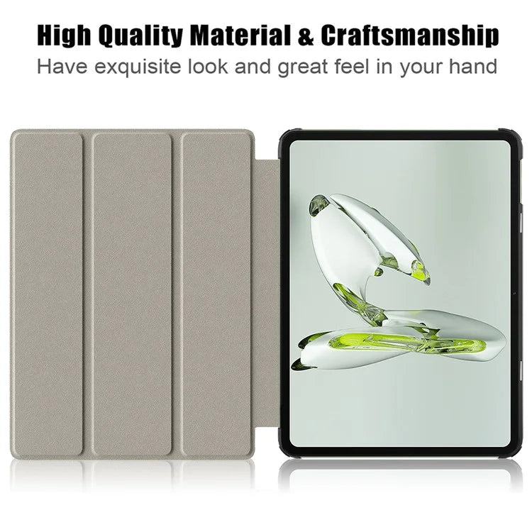 For OnePlus Pad Go / Oppo Pad Air 2 / Pad Neo Smart Cover Full-Body Tri-fold Stand Pattern Tablet Case