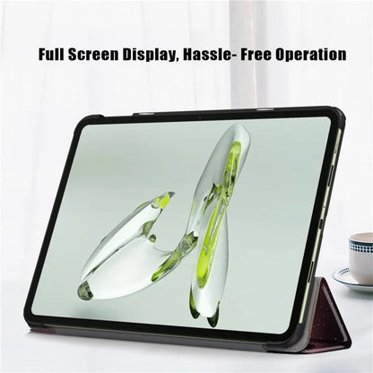 For OnePlus Pad Go / Oppo Pad Air 2 / Pad Neo Smart Cover Full-Body Tri-fold Stand Pattern Tablet Case