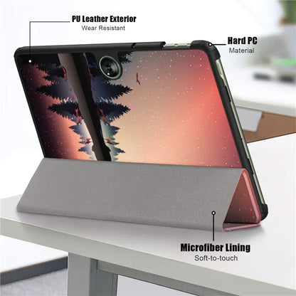 For OnePlus Pad Go / Oppo Pad Air 2 / Pad Neo Smart Cover Full-Body Tri-fold Stand Pattern Tablet Case