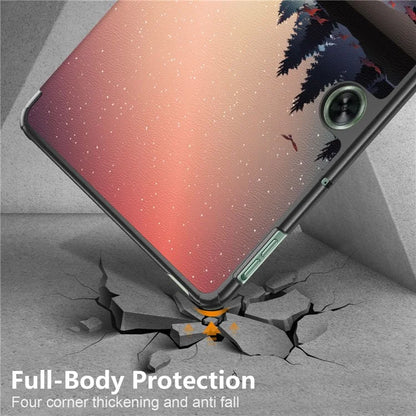 For OnePlus Pad Go / Oppo Pad Air 2 / Pad Neo Smart Cover Full-Body Tri-fold Stand Pattern Tablet Case