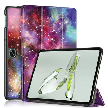For OnePlus Pad Go / Oppo Pad Air 2 / Pad Neo Smart Cover Full-Body Tri-fold Stand Pattern Tablet Case