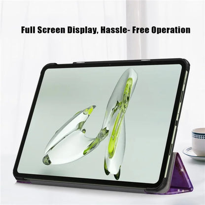 For OnePlus Pad Go / Oppo Pad Air 2 / Pad Neo Smart Cover Full-Body Tri-fold Stand Pattern Tablet Case