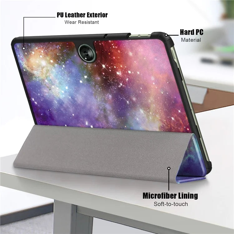 For OnePlus Pad Go / Oppo Pad Air 2 / Pad Neo Smart Cover Full-Body Tri-fold Stand Pattern Tablet Case