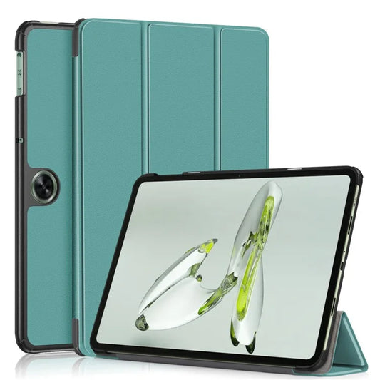 For OnePlus Pad Go / Oppo Pad Air 2 / Pad Neo Smart Case PU Leather Trifold Stand Tablet Coverish Green