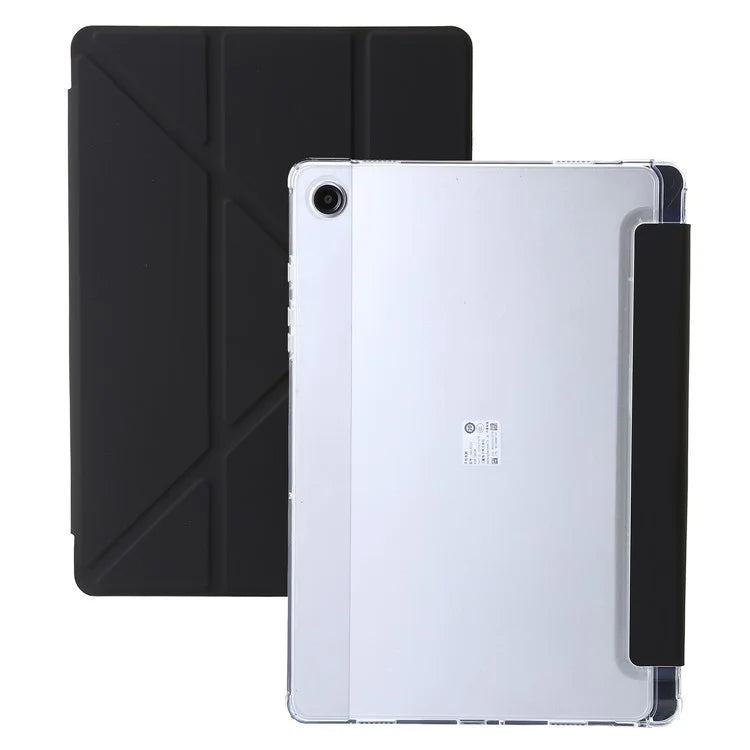 For Samsung Galaxy Tab A9+ Tablet Case PU+Acrylic+TPU Tri-fold Stand Cover