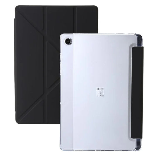 For Samsung Galaxy Tab A9+ Tablet Case PU+Acrylic+TPU Tri-fold Stand Cover