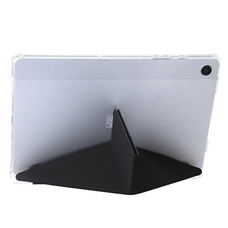 For Samsung Galaxy Tab A9+ Tablet Case PU+Acrylic+TPU Tri-fold Stand Cover