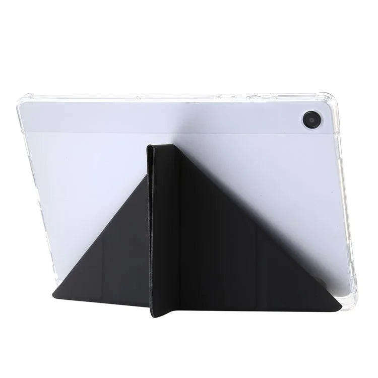 For Samsung Galaxy Tab A9+ Tablet Case PU+Acrylic+TPU Tri-fold Stand Cover